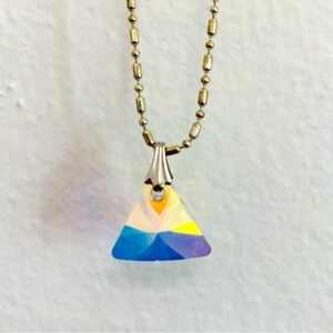 MURANO Crystal Pyramid Prism Pendant on Chain
